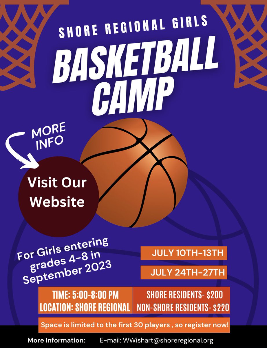 CoachWillWish's tweet photo. We are excited to announce that Shore Girls Basketball will be hosting its first all girls basketball camp this summer! 

Please see the flier below and visit our website to sign up! 

https://t.co/hbXWnOoSkG 

*Space is limited to the first 30 girls, so register now! *

🫶🔥😈 https://t.co/SDizFuqL6M