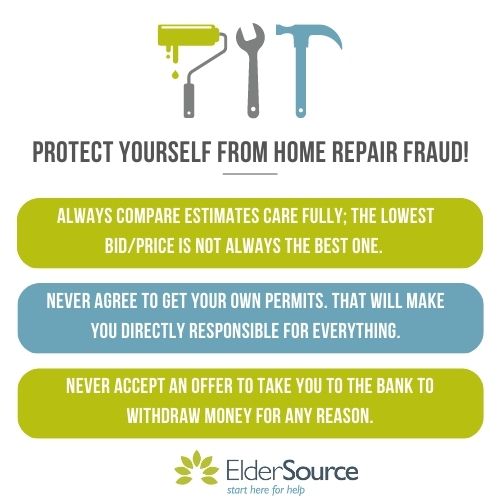 Protect yourself from becoming a victim of #HomeRepairFraud! 'Free' doesn't always mean free, and the low prices don't always reflect a good deal. Click the link to learn more valuable tips to prevent #fraud and #ElderAbuse: bit.ly/3MbwkP0