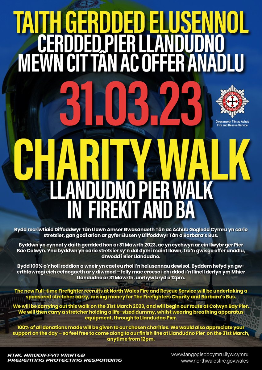 NorthWalesFire's tweet photo. Our new recruits are taking part in a pier to pier charity challenge tomorrow. We'll be at Llandudno pier from 12pm - come and show your support there or through Just Giving @firefighters999 #barbarabus https://t.co/q7NeWWoRa3 🚒🚒👩🚒👨🚒💦 https://t.co/0Q6UgtNBd6