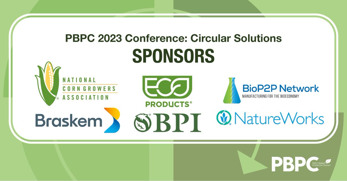 PlantBasedProds's tweet image. PBPC is grateful to the sponsors of #PBPC2023Conference, @BraskemBio, @compostable, @ecoproducts, @BioP2Pnetwork, @NationalCorn, &amp;amp; @natureworks for their support in discussions about the challenges &amp;amp; opportunities facing the bioeconomy.