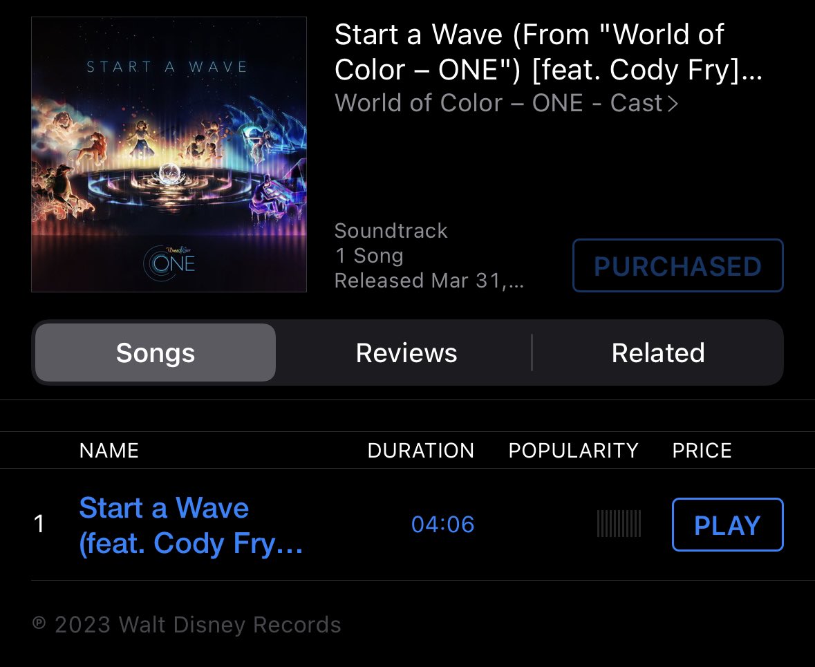 jundykingdom121's tweet photo. Finally released “Start a Wave” from world of Color -ONE!!!!! Released on March 31st, JST now!
#disney100 #worldofcolorone #startawave https://t.co/W34jKnETbK