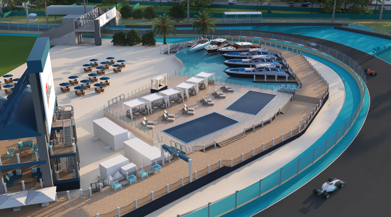 JoePompliano's tweet photo. The Miami Grand Prix is introducing a new poolside cabana package at this year's race.

Each cabana costs $67,500 and holds 15 people. https://t.co/NDwTF9LCnv