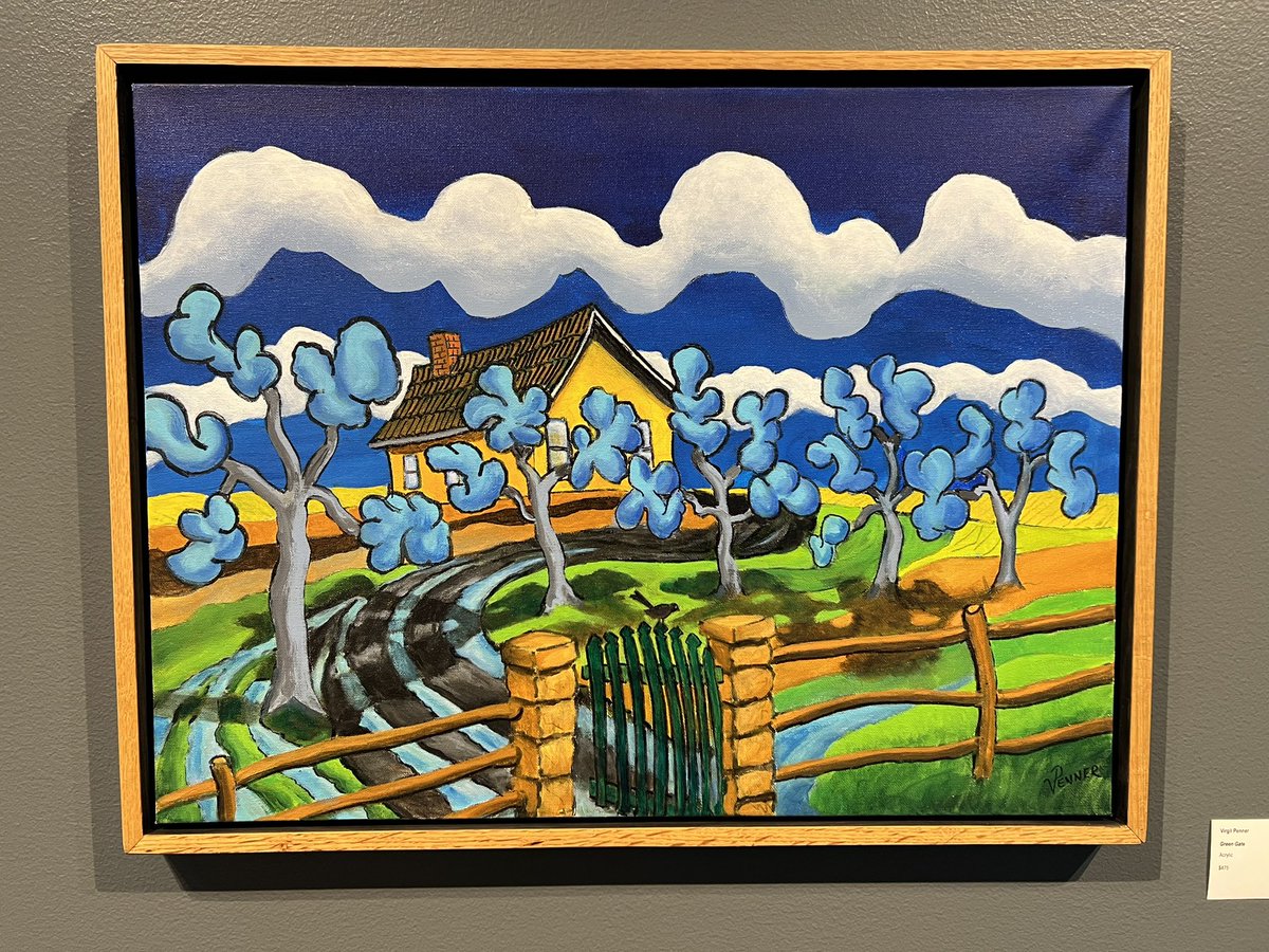 WichitaCityArts's tweet photo. It’s National Take a Walk in the Park Day — come view these works by Virgil Penner, on display in the Main Gallery, and take a nature walk through fantastic landscapes of every season! We are open until 8:00pm. 
#wichitacityarts #acrylicpainting #paintingoftheday #kansaslandscape https://t.co/qRymrseOnw
