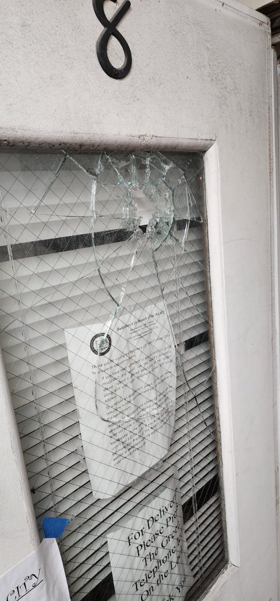 KobiLittle's tweet photo. The office of the @naacpbaltimore was attacked on Tuesday evening while I was inside of the building. This is frustrated but the @NAACP will not be deterred. https://t.co/9iWdQQGTWz