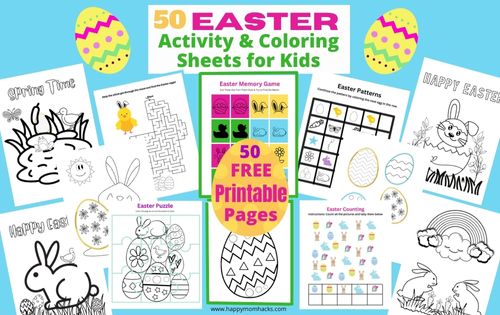 FREE Printable Easter Activity Packet with 50 Pages of fun activites &amp; coloring pages. Print it out and use it all Easter Season. #Easter #Easter2023 #kidsactivities #activitiesforkids #freedownload #freeprintable #kids #moms #momlife #parenting #familyfun buff.ly/3JNKDqa