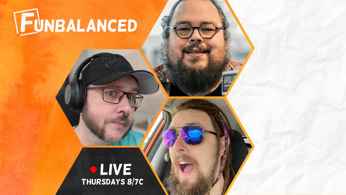 FunbalancedYT's tweet photo. Our last episode of Funbalanced is live today. On the plus side, we can now announce that we are going to be livestreaming instead!
Every Thursday at 8PM EST on YouTube, you will find @JonGilmour, @Nightswarm, and @Chaos_Moss. https://t.co/2W1fPZFo35