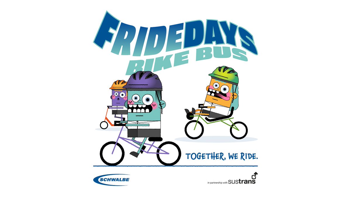 fridedaysbb's tweet image. Say goodbye to the morning rush and hello to a fun-filled journey with a FRideDays Bike Bus. 

The FRideDays Bike bus has been created in partnership between @SchwalbeUK and @sustrans, encouraging children to cycle to school. 

Join us every Friday. 🚲🌍
#FridayWeCycle #bikebus