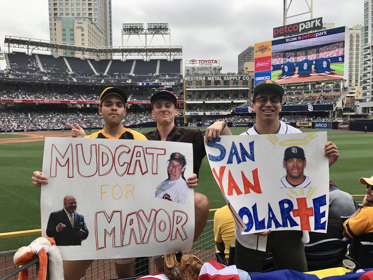 Charles_XM's tweet photo. We’ve come a long way since the Solarte Salsa Section. Feels like a lifetime ago. We used to dream for times like these, a team like this.

I’m going to cherish every second of it. The golden age has arrived.

Cannot wait for the baseball gods to smile upon us.

LETS GO PADS 🤎💛 https://t.co/z5fqL2PJL7