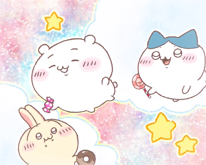 これはちいかわちゃんに幸せな夢を見てほしすぎて描いたやつ!悪夢編無事終わってほんとに良かった☺️🧡 