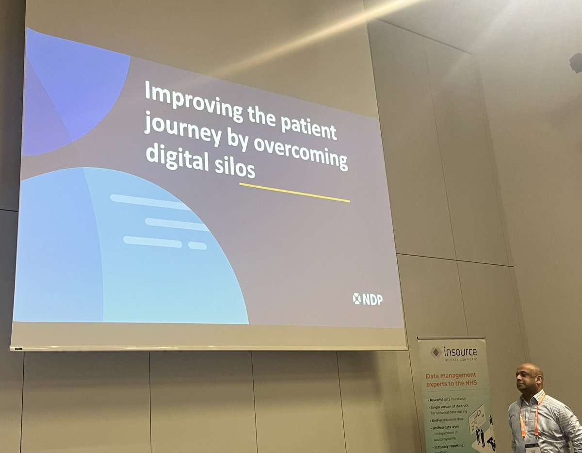 Our clinical lead Dr Sam Patel at #FSHealth this afternoon. Sharing some of the @ndpscotland work underway in overcoming digital silos @DigitalSamPatel @NHS_Education @FutureScot_News @DigiCare4Scot #cloudtechnology #clinicaldata