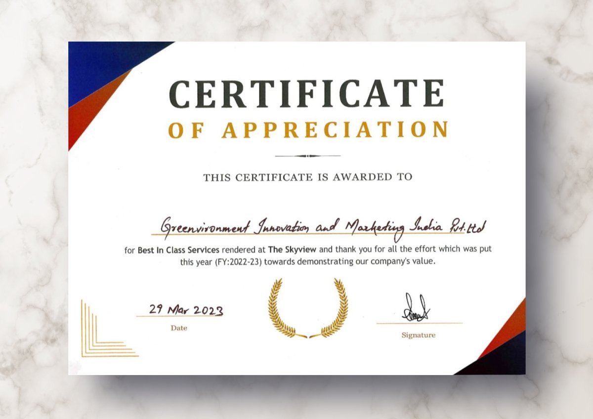 GreenvironmentI's tweet photo. So, here's to #GreenvironmentIndia team. Keep up the great work, and know that our efforts are appreciated and valued. Congratulations on this well-deserved recognition for managing the water assets of 3.98 MN Sq.Ft with 31,000+ community members. https://t.co/lyl9YuXp14
