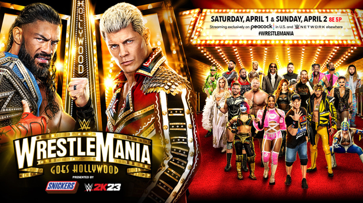 WrestlingNewsCo's tweet photo. WWE announces cards for both nights of #WrestleMania 39 https://t.co/yJPXaC42u0 #WWE https://t.co/jS8qgzw2gj