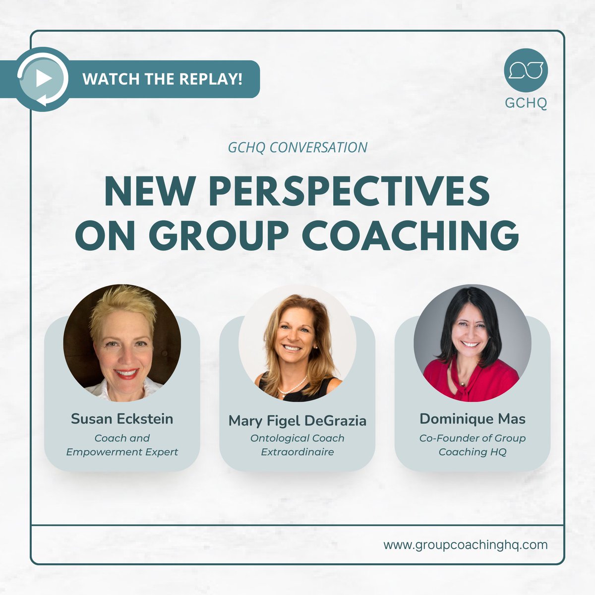 GroupCoachingHQ's tweet photo. Are you ready to explore what you can do to make your groups more fun and experimental while creating a safe and brave container for your group members? Watch our previous conversation with Dominique Mas, Susan Eckstein and Mary Figel DeGrazia!

📺 : https://t.co/y1xlqKtli0 https://t.co/ImpbyIX2Qj