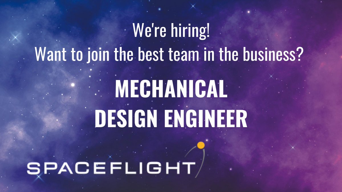 Space enthusiasts! Want to come work with us? We're hiring for a Mechanical Design Engineer. Find out more here: bit.ly/40syw99 #spacejobs #launchyourcareer #engineering #aerospace