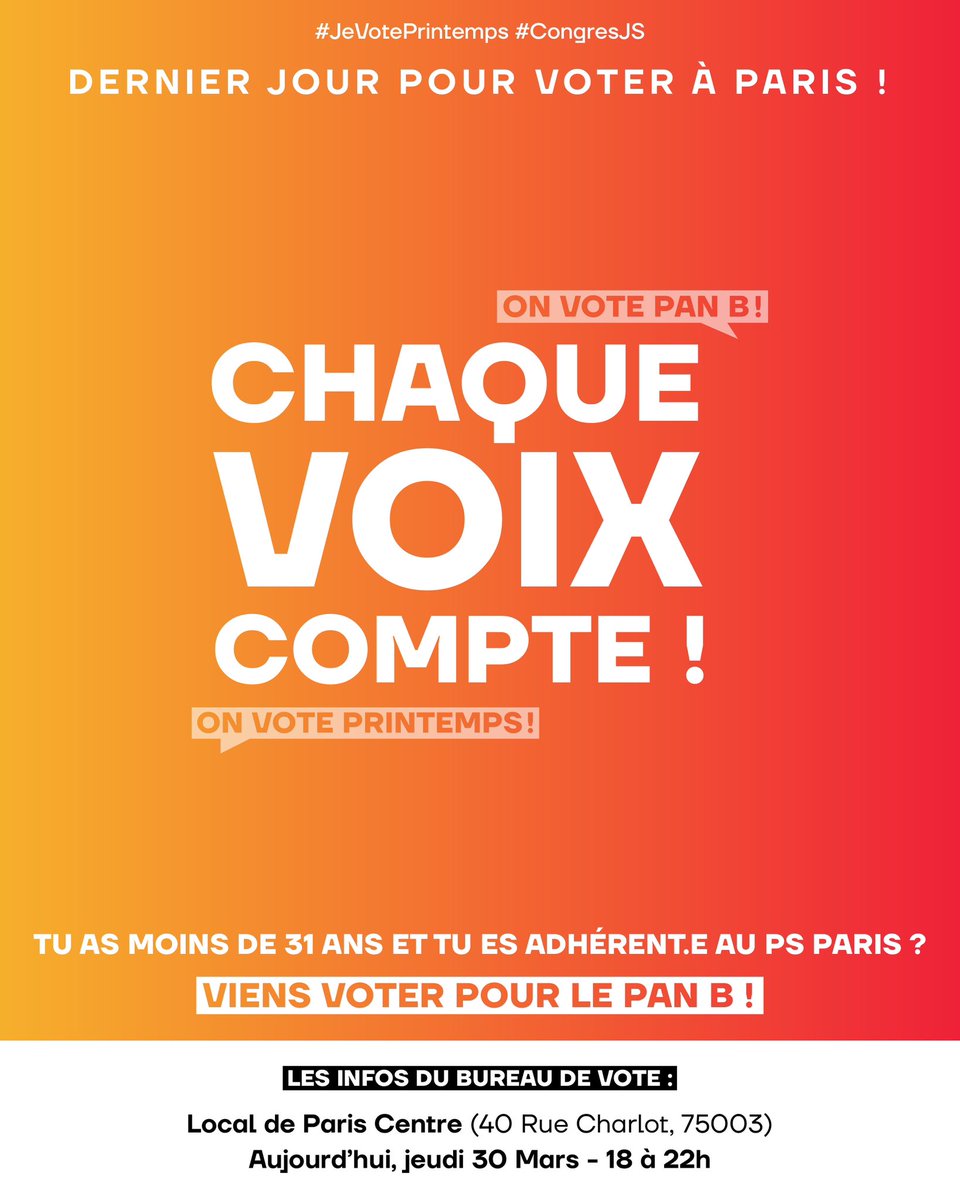 Garancelth's tweet photo. Ce soir c’est le dernier moment pour voter pour le @PrintempsJS_ !
Voter #PANB c’est faire le choix d’un socialisme écologique, c’est choisir de transformer notre société pour vivre mieux.
#CongresJS https://t.co/jK3yXRlkkw
