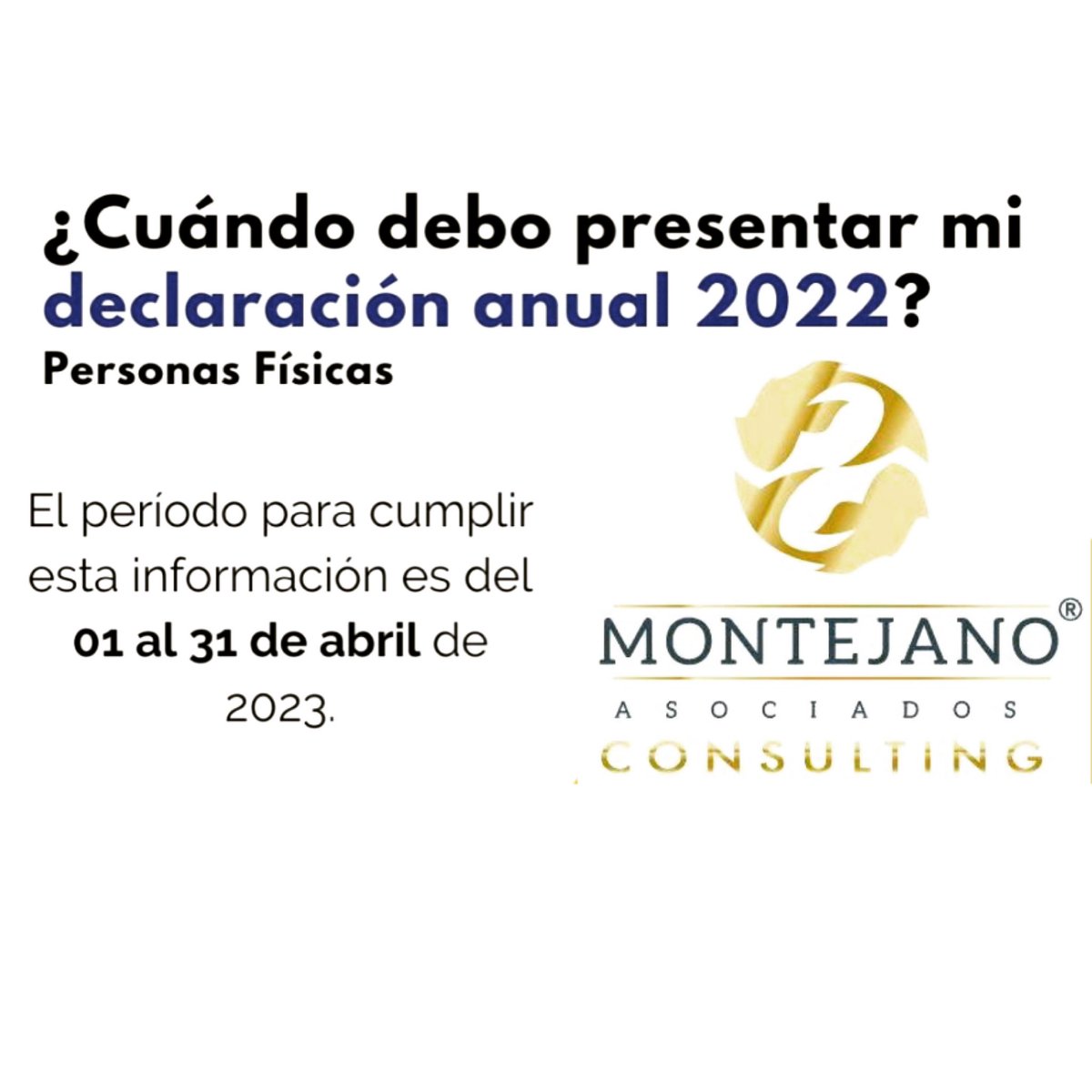 montejano_group's tweet photo. ¡Prepárate para presentar tu #DeclaraciónAnual del ejercicio 2022 de personas físicas! 📝💰

#Declara2022 #SAT #Impuestos #personasfísicas #obligacionesfiscales https://t.co/75ASWirQPj