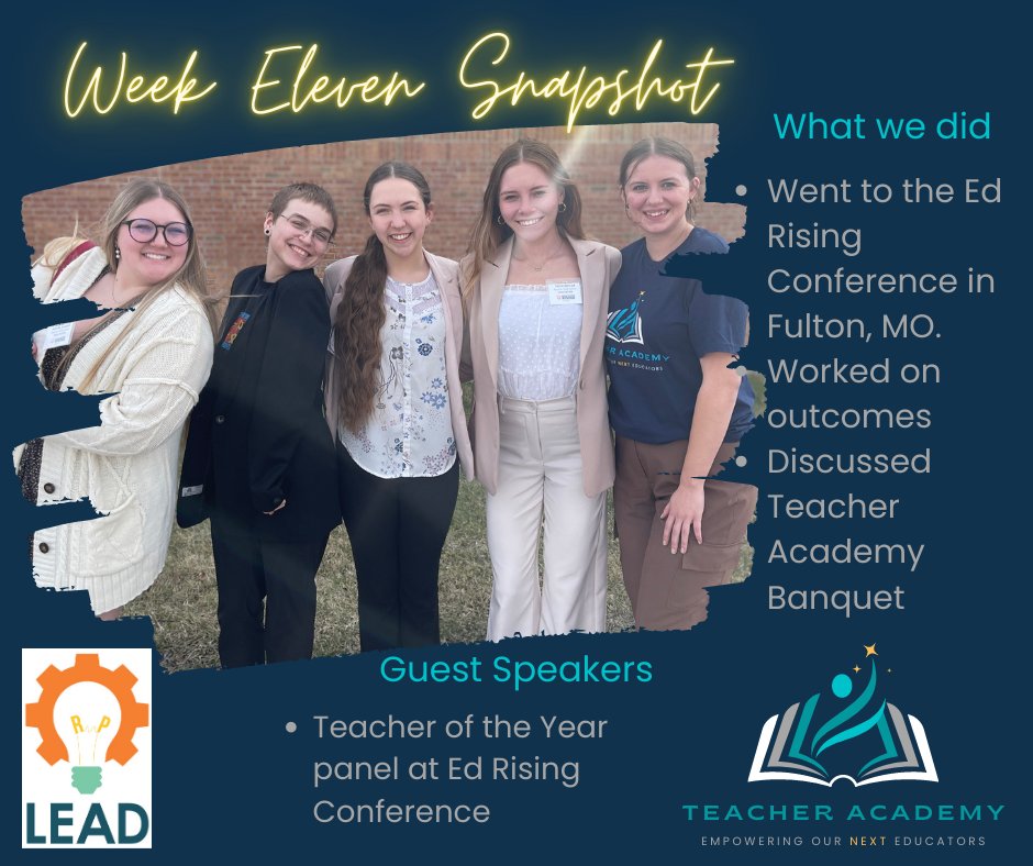 RPTeachAcademy's tweet photo. Week 11, 12, and 13's Weekly Snapshot! #gyo #futureteachers #TeacherAcademy @RayPec https://t.co/lrOw35kR8Q