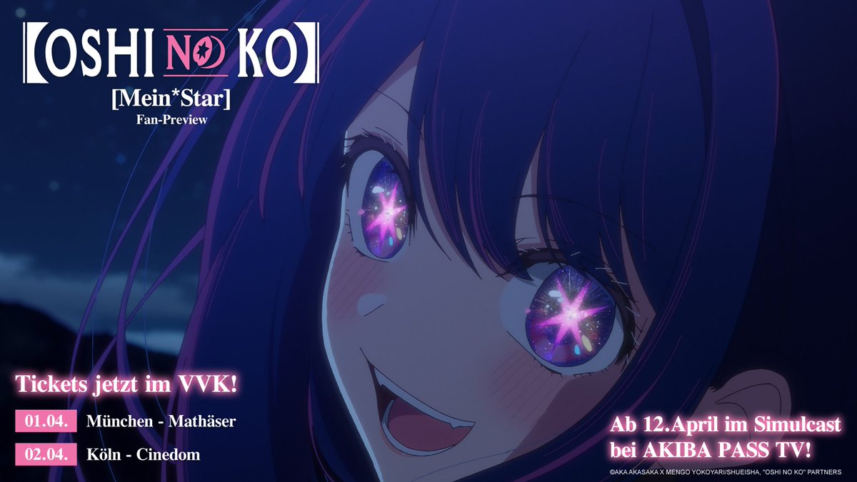 PepperAnime's tweet photo. #FanPreview #OshiNoKo #MeinStar Sichert euch jetzt Tickets für München=> https://t.co/ID4lGMDwem // Köln => https://t.co/qKD2pE3imV // Simulcast ab 12.04. bei #AKIBAPASSTV #anime #otaku #manga https://t.co/5atmyd9Gvo