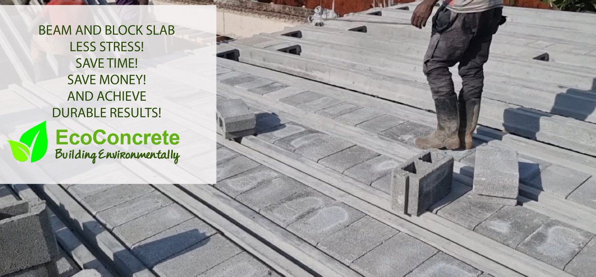 EcoconcreteK's tweet photo. Save with precast beam and block, up to 20% of the overall slab cost in these unpredictable economic times.
1. No shuttering & formwork
2. Reduced labour costs
3. Fast and easy installation preventing delays
4. Superior quality
5. Enhanced site safety.
#ecoconcrete #beamandblock https://t.co/OykFr7mdHD