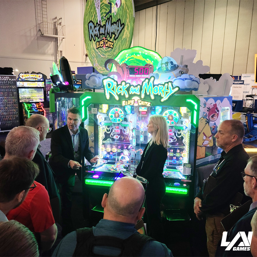 laigames's tweet image. What a Day 1 at #AEI2023! We are honored to receive the 2023 AMOA Operator's Choice Award for Rick and Morty, Blips and Chitz. To top off the exciting day, big congrats to LAI Games founder Malcolm Steinberg for being inducted into the Hall of Fame - a true industry pioneer!