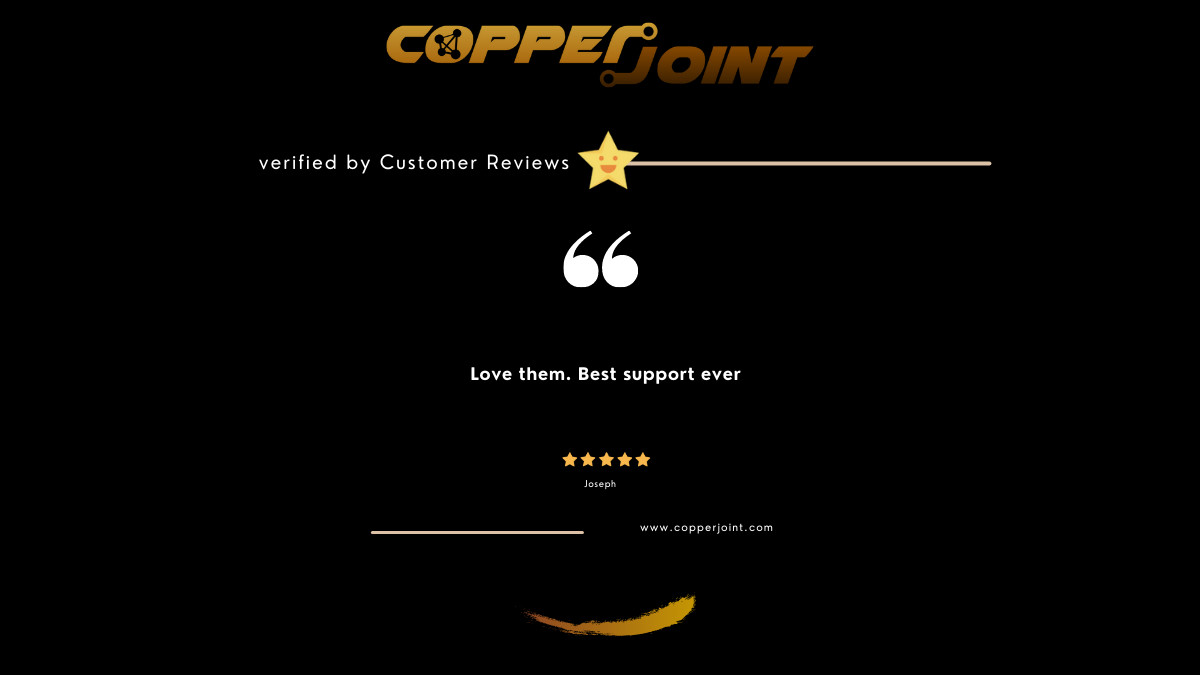 copperjoint's tweet photo. We have a new 5 Star Review from Joseph:

"Love them. Best support ever"

To verify the review, please go here: https://t.co/jvrm28VYtX https://t.co/z6mjYpSXKv