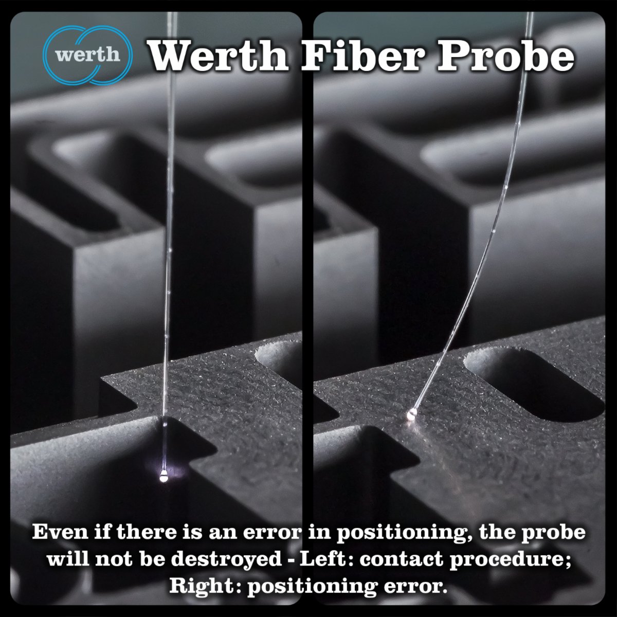 werthinc's tweet photo. Collision due to positioning error could easily destroy probes and workpieces. Compared to traditional tactile probes, Werth patented Fiber Probe comes with a flexible Styli shaft and is much more robust.

Learn more https://t.co/ZrcO2mbvF5 https://t.co/ti6T0NAr6o