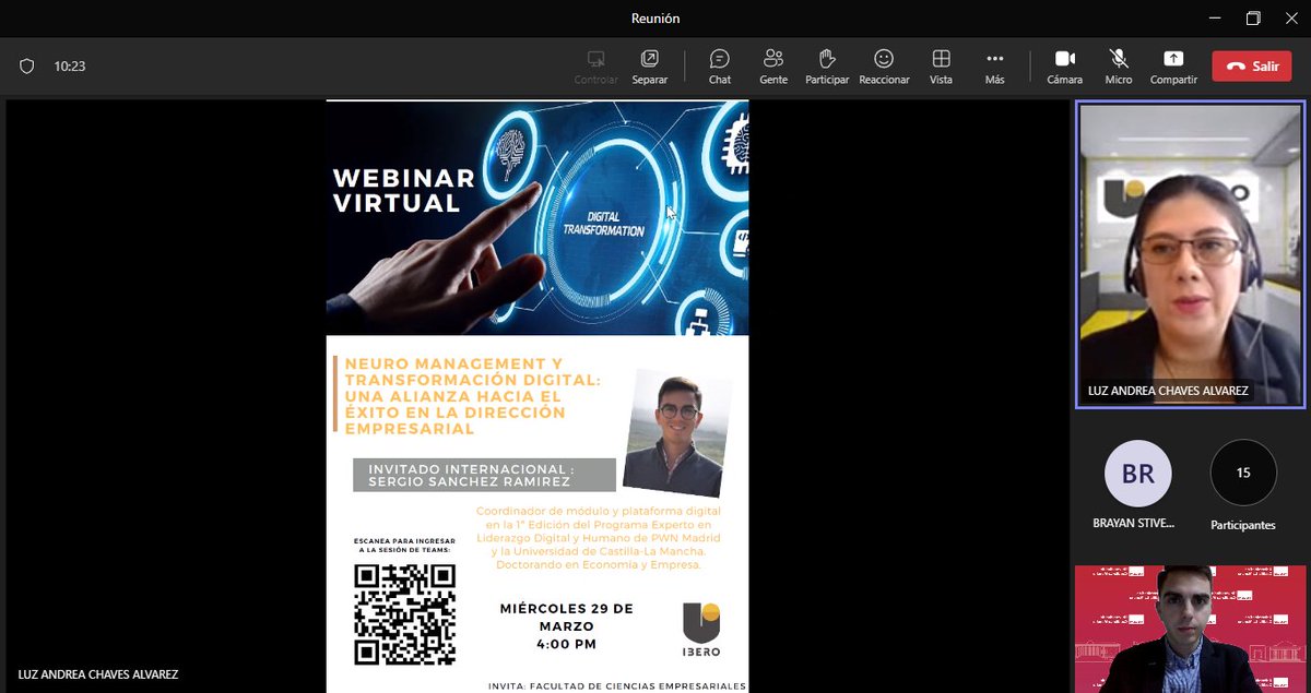 Gracias <a href="/LaIberoU_/">IberoamericanaU</a>, #JoséGerardoVaca y #LuzAndreaChaves por dejarme participar, compartir e intercambiar conocimientos sobre #Neuromanagement y #TransformaciónDigital