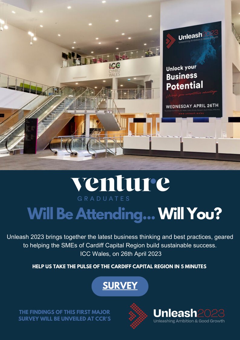 GraduateVenture's tweet photo. Help us take the pulse of the Cardiff Capital Region in 5 minutes:

https://t.co/k5CiIN3Smb

We will be at Unleash2023... will you? 

📍ICC Wales, 26th April 2023 - https://t.co/Rb81zrwQcK

#business #wales #cardiffcapitalregion https://t.co/94GQYe661t