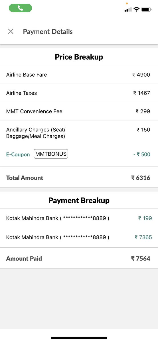 Vats1011's tweet photo. @makemytrip I booked zero cancellation flight for 1st April. the flight was priced at 6316 and I paid 7564 after adding zero cancellation. However I am unable to cancel the flight for full refund and not getting any support from customer service due to “technical glitch” #badexp https://t.co/BQVcnh8z1t