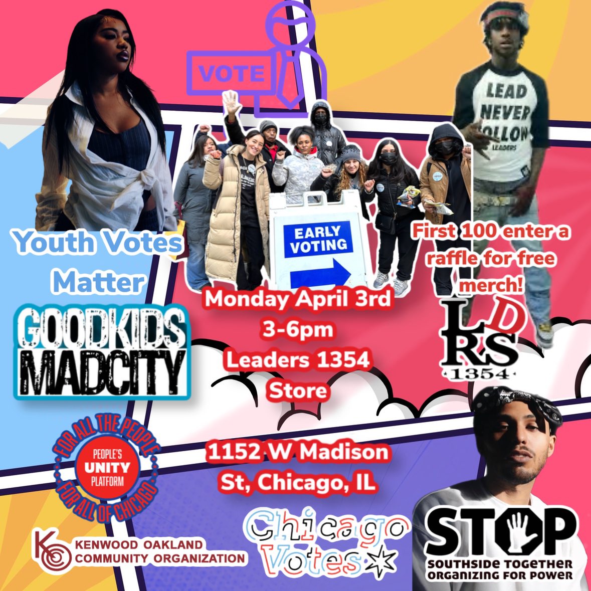 GKMC18's tweet photo. 🚨‼️ATTENTION!‼️🚨

Due to the bad weather predicted for tomorrow with hail, strong winds, thunderstorms and possible tornado warnings, we are postponing our #YouthVotesMatter event to Monday April 3rd 3-6pm at @LDRS1354 please spread the word &amp; apologies for any inconveniences! https://t.co/wtKlnC03J9