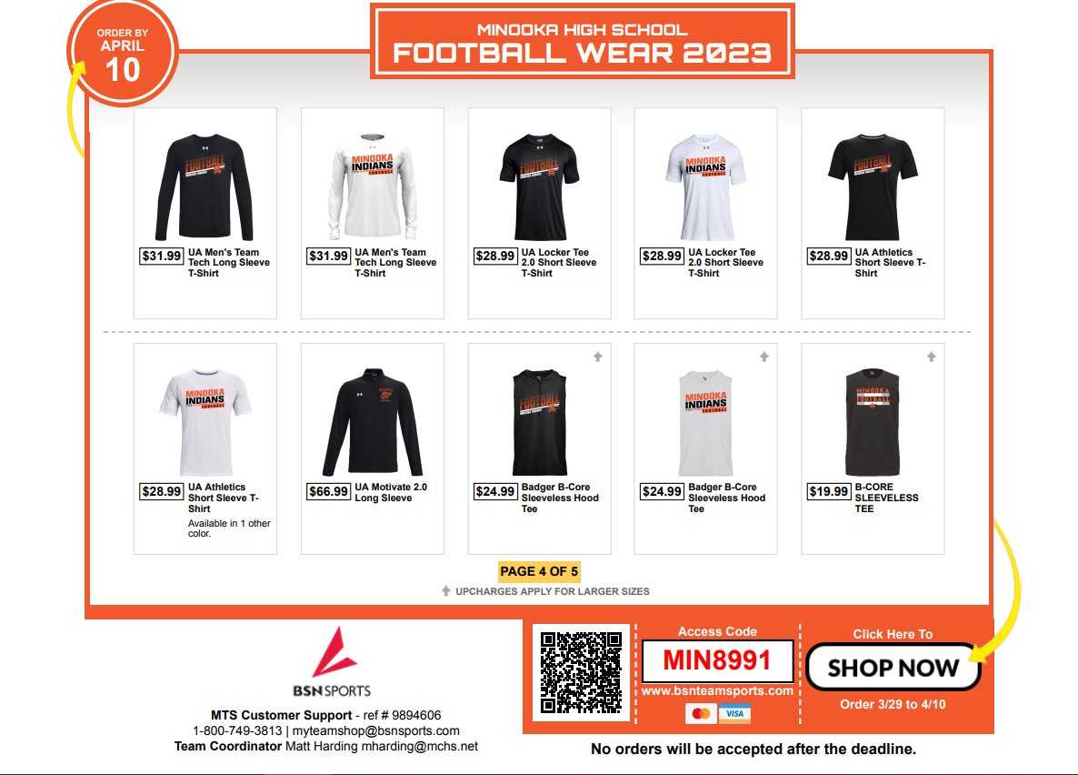 Minooka_Indians's tweet photo. Minooka Football Spring/Summer Shop is open now! Get it while it's hott🔥🔥
🚨https://t.co/tAY3SuMZhT🚨
#HoldTheRope #Swag #AlmostFootball https://t.co/hEqiXnNHDX
