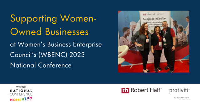 Social_Sarah11's tweet photo. Did you attend @WBENCLive and walk away inspired like us, too? As proud sponsors, @RobertHalf and @Protiviti connected with thousands of women-owned businesses at WBENC’s 2023 conference in #Nashville. Let’s keep the momentum going and fuel opportunities! https://t.co/tN1PEAjYHG https://t.co/LrKDfuCAHu