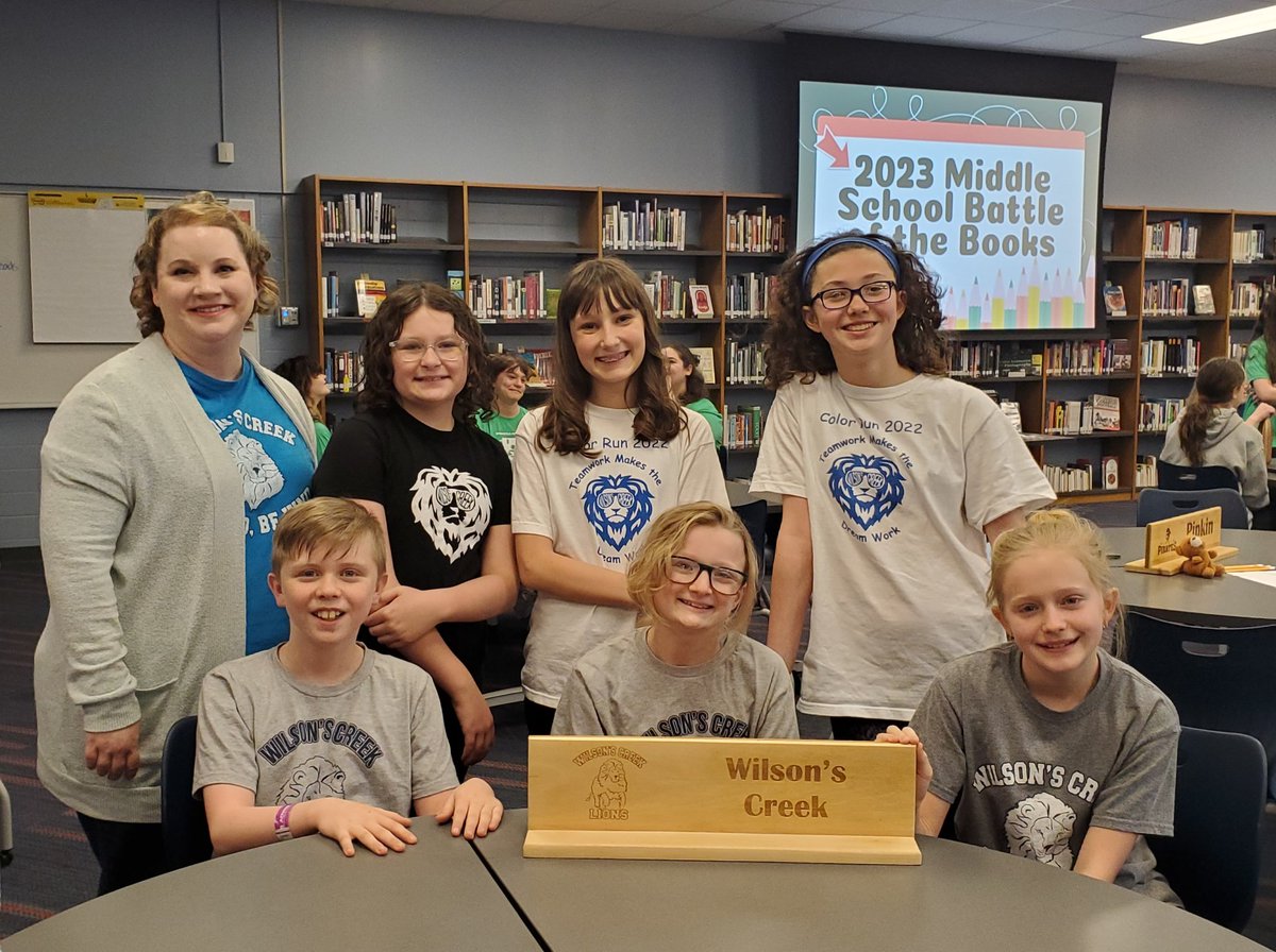 WCreekLibrary's tweet image. The @WilsonsCreekInt team is ready for the Middle School #SPSBoB competition! Here we go!
#SPSlib