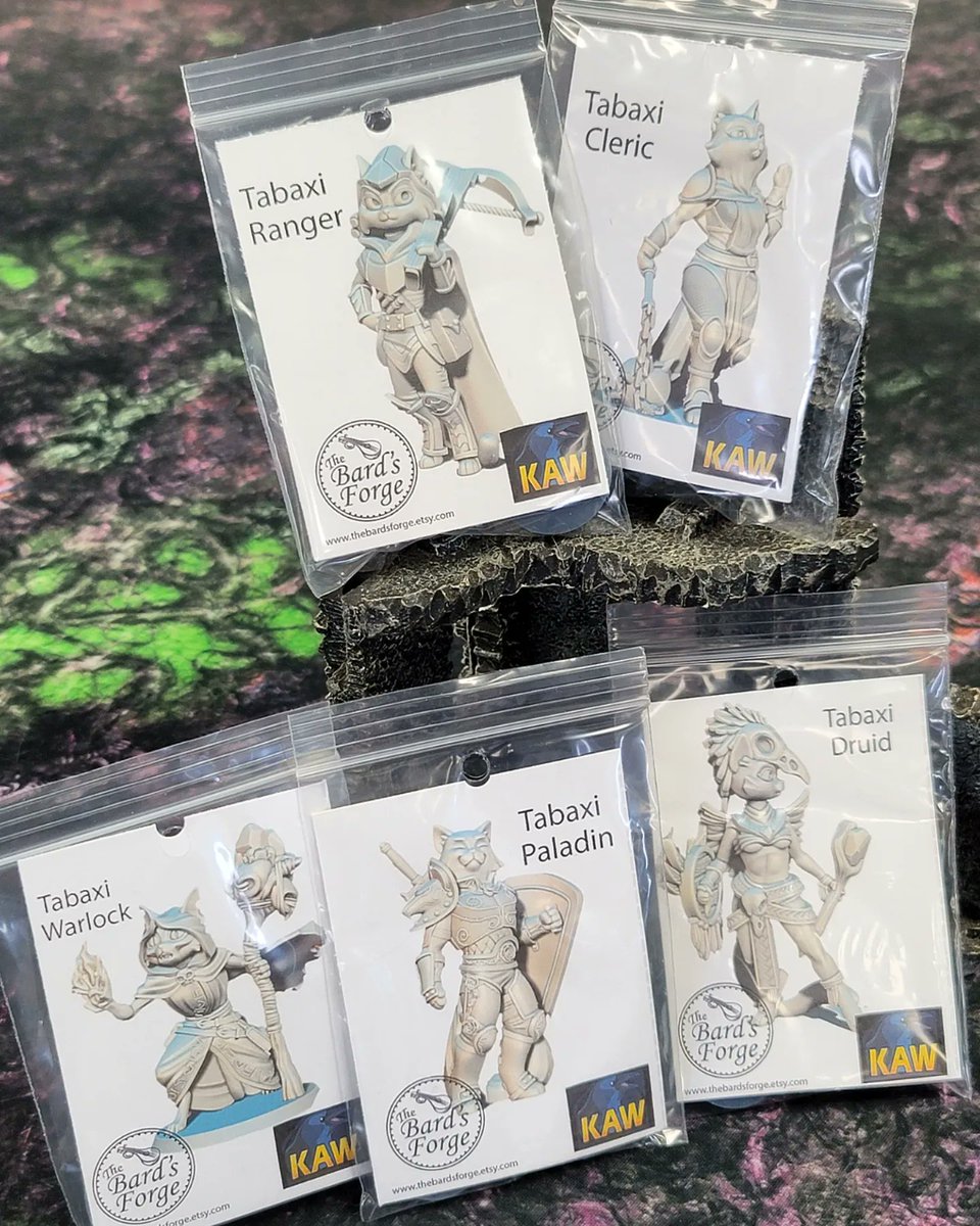 GigaBitesSocial's tweet image. The restock of @the.bards.forge minis brought our favorite fearless felines and their friends who like to monkey around! These rising minis are perfect for a game with a fun flair!
#tabletopmini #tabletopminiatures #tabletopcommunity #resinminiatures #cats #tabaxi #minis #furries