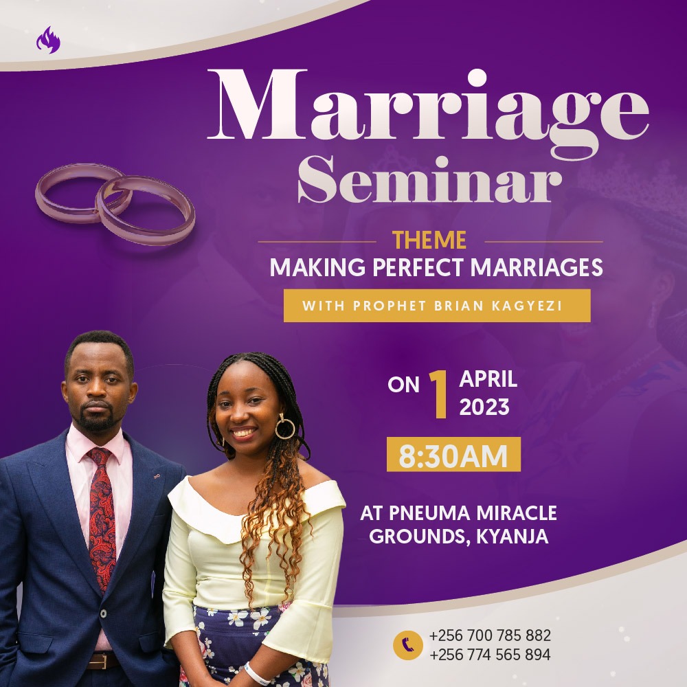 Ishmaelthehost's tweet photo. "Attention all married couples! Come and learn how to strengthen your relationship at our FREE #MarriageSeminar on Sat 1st April 2023 at 8am.

Join us at Pneuma Word Church in Kyanja with @PBKagyezi. See you there!" https://t.co/pYHSuE7W3v