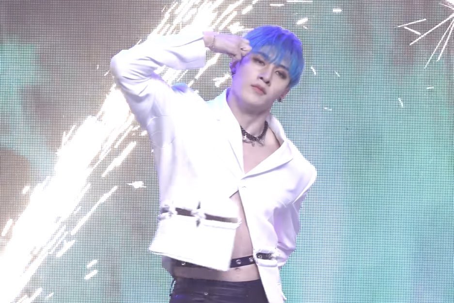 Bang Chan's Iconic Pink and Blue Hair - wide 1