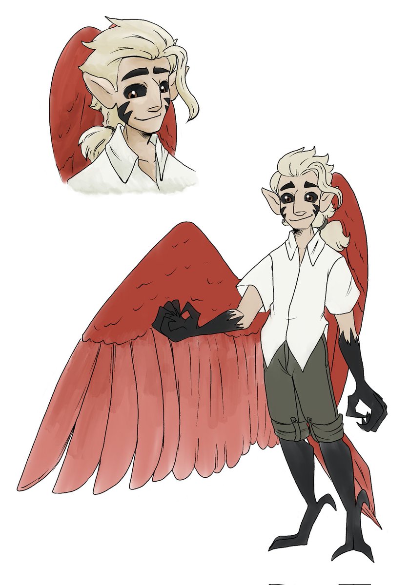 DoppsDippin's tweet photo. Some Wittebane Harpy Au stuff (including Puck) https://t.co/6v3H8NMJeF