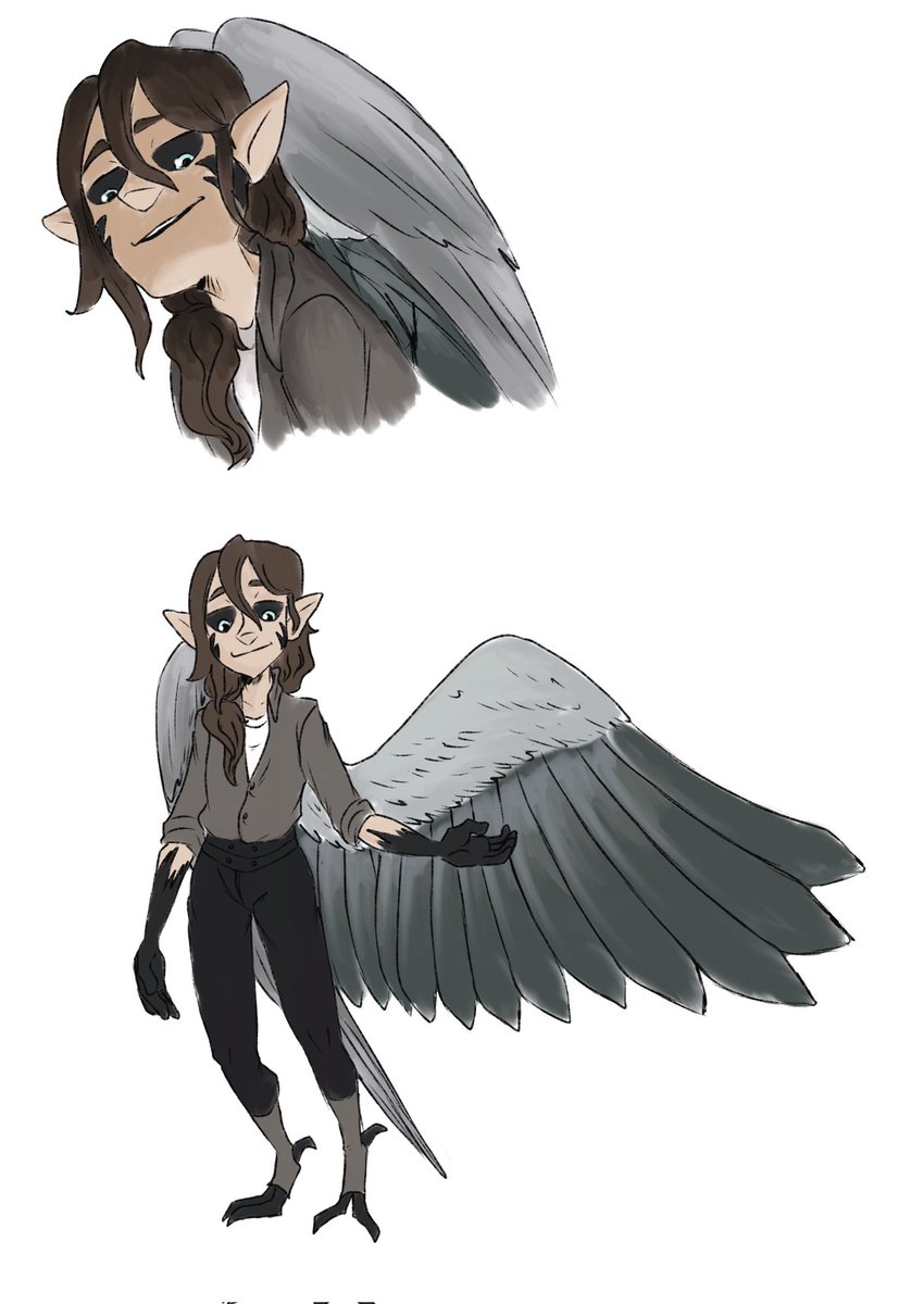 DoppsDippin's tweet photo. Some Wittebane Harpy Au stuff (including Puck) https://t.co/6v3H8NMJeF