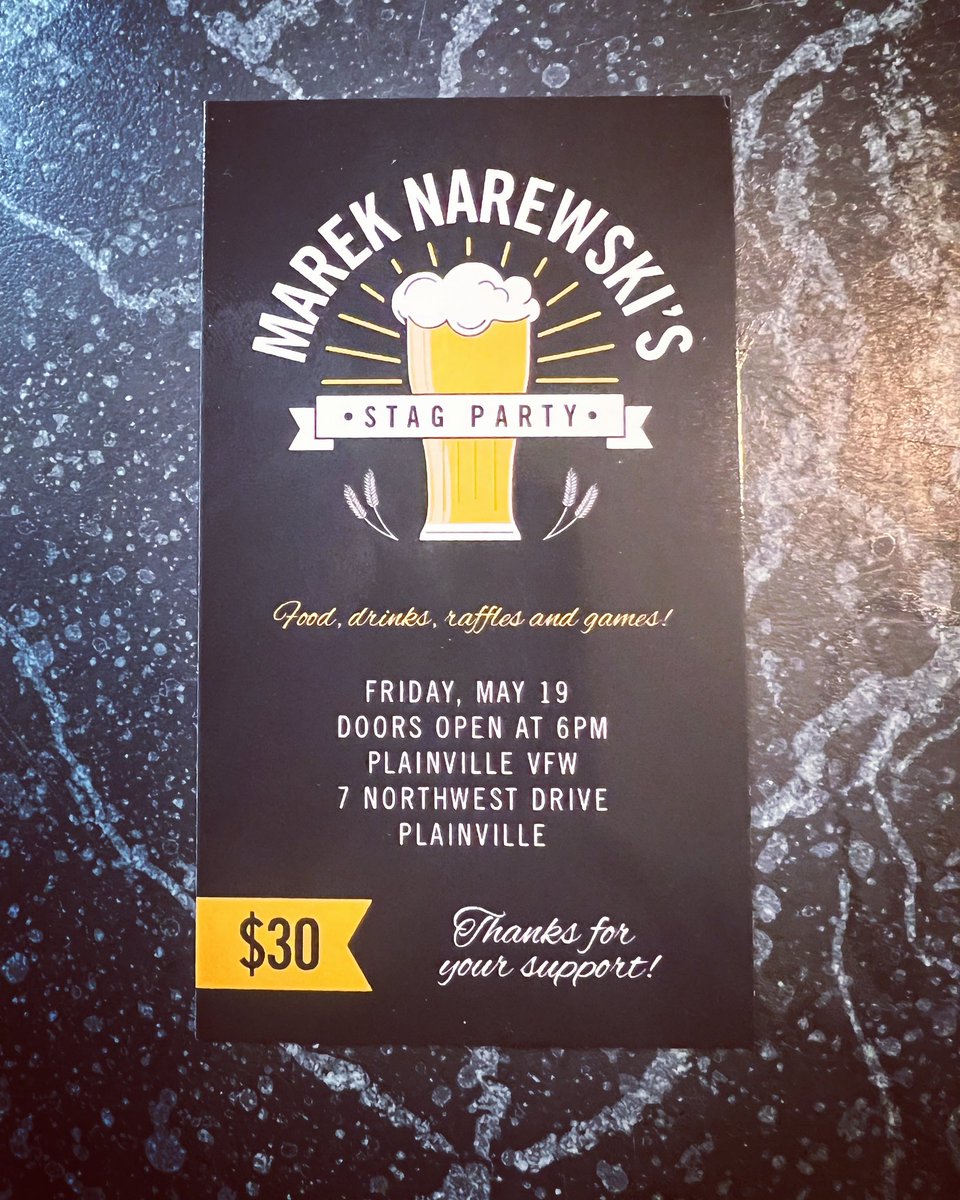 WhiteHawk_oB's tweet photo. Come have a brewski with @mnarewski! May 19th @ the Plainville VFW! Contact me for tickets.Venmo @Gavin-Dutkiewicz  Venmo Caption(MN Stag) https://t.co/2OTntUSVHf
