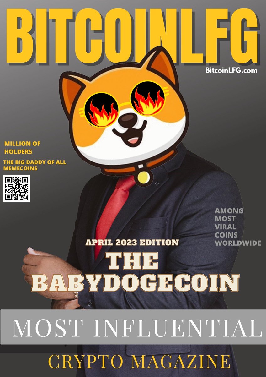8th April 
Worldwide Premiere
On Amazon.com &amp; BitcoinLFG

#BABYDOGE TO BE FEATURED ON BIGGEST CRYPTO MAGAZINE BITCOINLFG 
GET READY  

$300 Giveaway for someone who likes and Retweets!