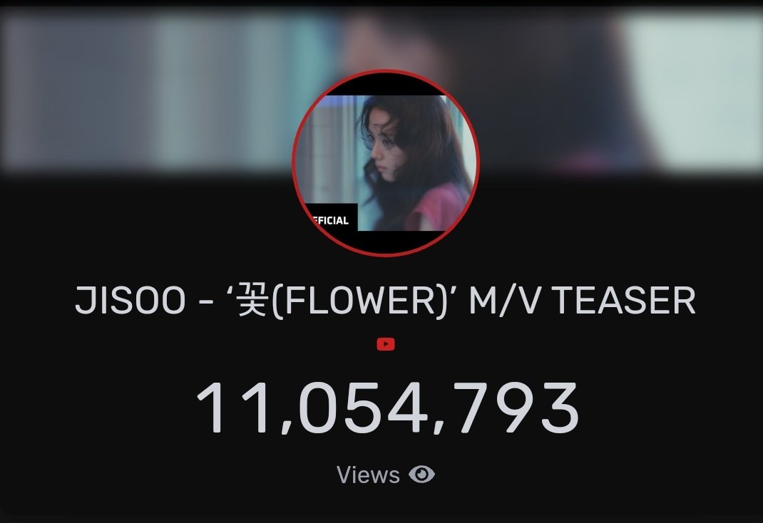 jisoostreaming's tweet photo. JISOO - ‘꽃(FLOWER)’ M/V TEASER has surpassed 11,000,000 views on YouTube
🔗https://t.co/uYBx7cEgO1
ALL EYES ON JISOO
#MEinONEday #FLOWER #JISOO https://t.co/GNvq5MGY07