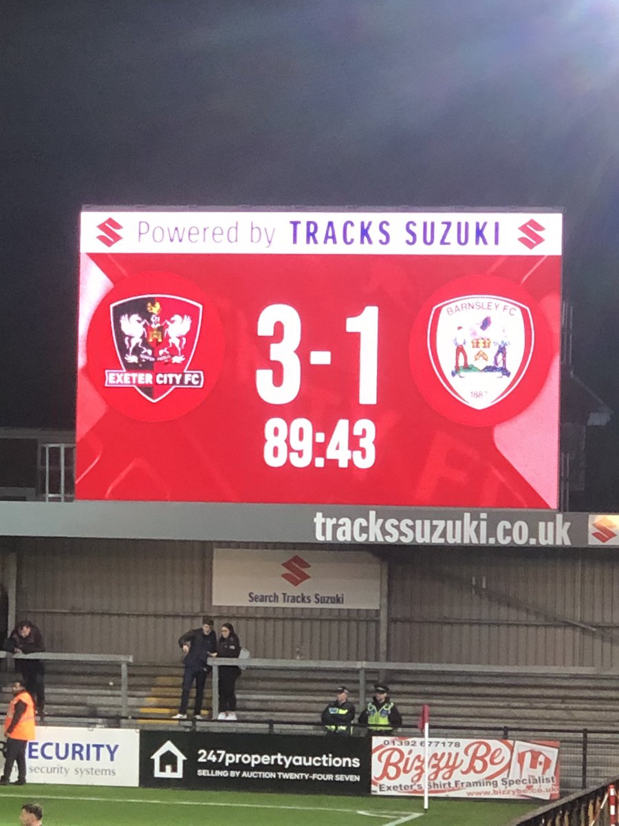 @OfficialECFC 3-1 BarnsleyFC ⚽️ #Grecians #ECFC #MyNewFootballClub @mynewfootyclub Epic win, fantastic performance from all the team ✊👏