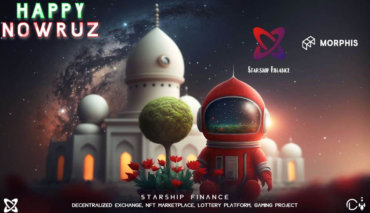 Starshipfi's tweet photo. Happy Nowruz, Iranian new year celebrating with 
@morphis_network 🎉

Join event :: https://t.co/gp3RXTOe8d

🎁 5 CL Bronze NFT/10 Morphis OG role
⏰March 30 / April  26

#starshipfinance #cryptolottery_s #QuestN  #NFTCommmunity #NFTGiveaways #NFTdrops #PolygonNFTs #Web3 #DeFi https://t.co/j3BeFs7EGh