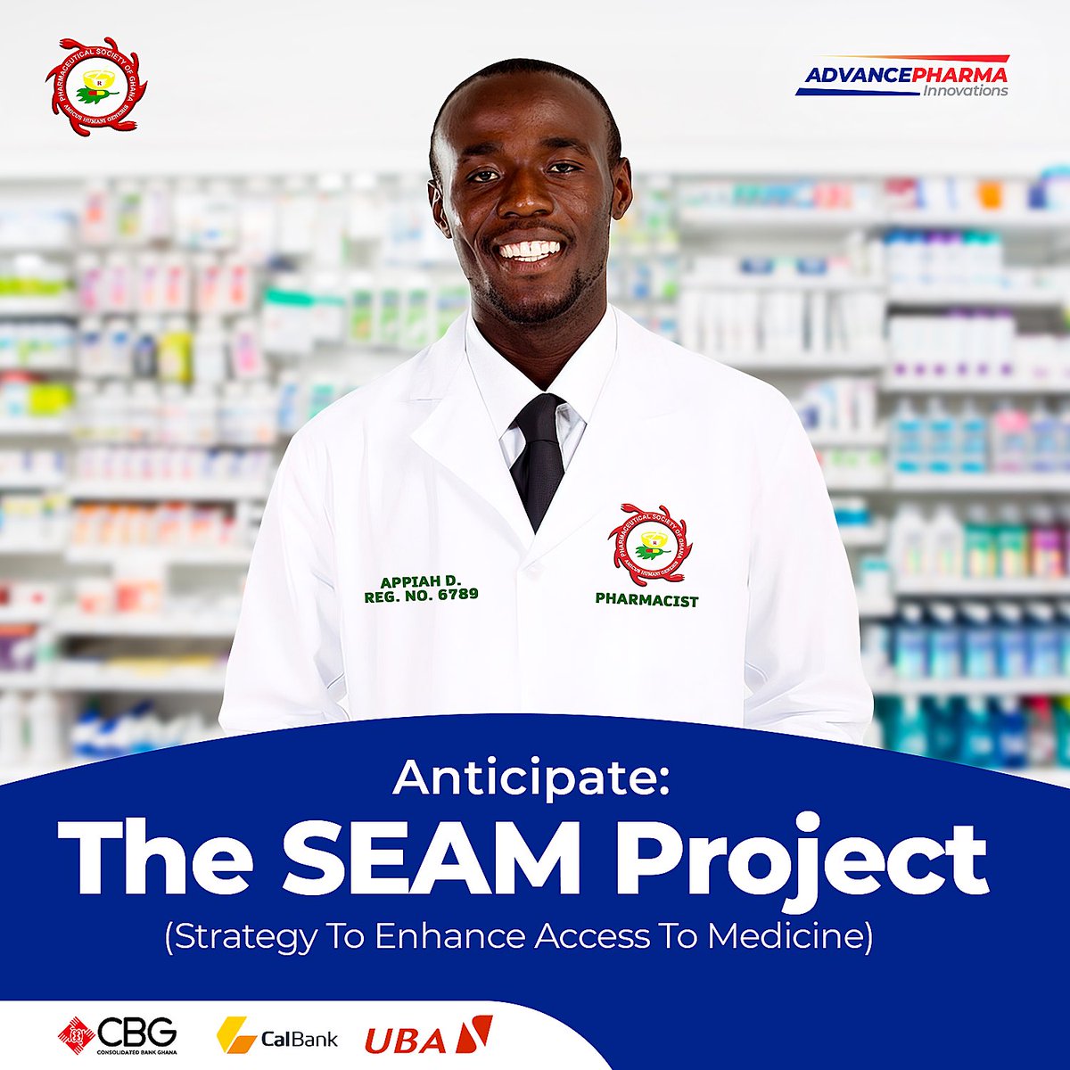 Advancepharma_'s tweet photo. Anticipate the SEAM Project…

A collaboration between the Pharmaceutical Society of Ghana and Advancepharma Innovations  to ensure Access to Quality and Affordable Medicines in Ghana. https://t.co/kc2aUgDhDV