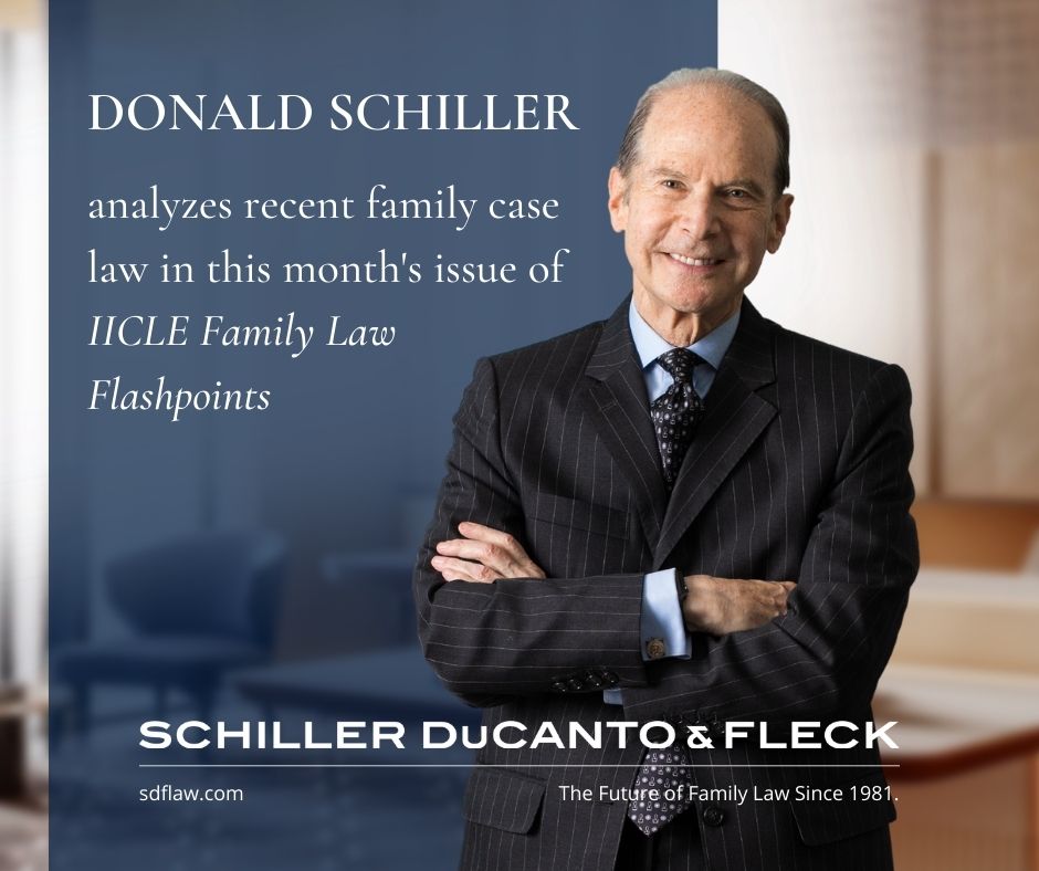 In the March issue of IICLE Family Law Flashpoints, Donald Schiller shares insights on case law issues concerning the Illinois Parentage Act of 2015 and instances where certain assets are not disclosed in a marital settlement agreement. 

Read more:
sdflaw.com/news/detail/ii…