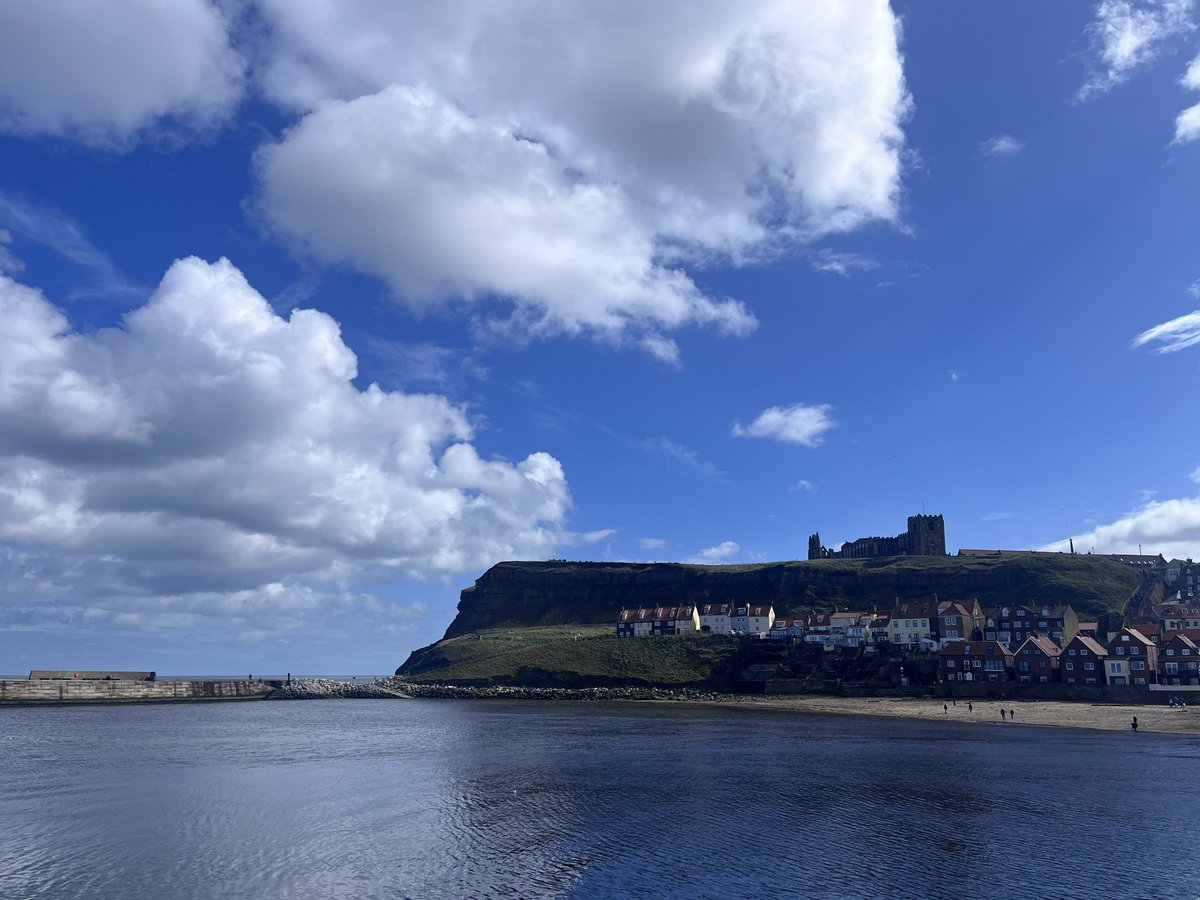 EmilyRankin16's tweet photo. Rainbows in Scarborough and blue skies in Whitby today on our babes first holiday. It’s a hard life Clara isn’t it 😂 Permission to use images @kerriegosneyTV @itvweather @itvcalendar https://t.co/80gzJVULDk
