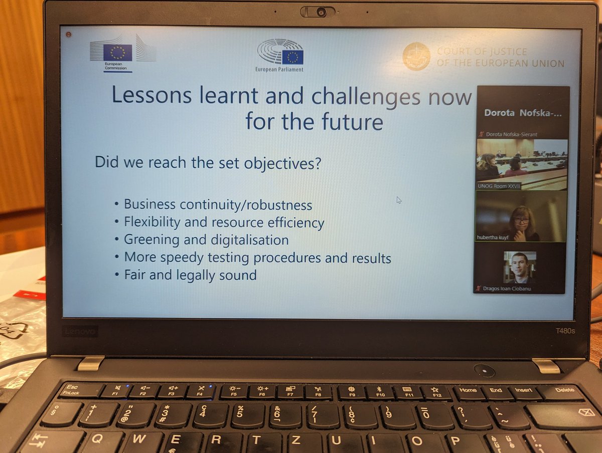 DorotaNofska's tweet photo. Honoured and proud to present the interinstitutional EU accreditation at the #UNOG with my colleagues from the EP @CathyPe1971 and the Court of Justice. Inspired by @ramunasc and the dedicated team of @UNOG interpreters! #EUinterpreters #EPinterpreters https://t.co/g0Ha0cIEl8