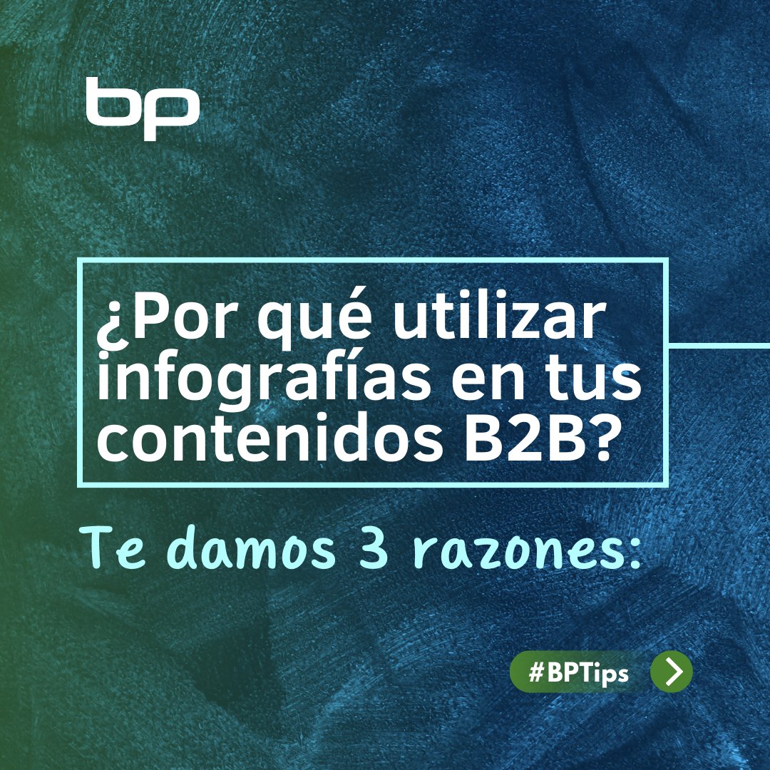 BP_latam's tweet photo. ¿Quieres mejorar tus estrategias de Marketing B2B y destacar frente a tu competencia? ¡Entonces, necesitas incorporar infografías en tus contenidos! ¿Por qué? Porque las infografías son visuales, fáciles de entender y atractivas para tu audiencia. https://t.co/7N9Q89QBTb