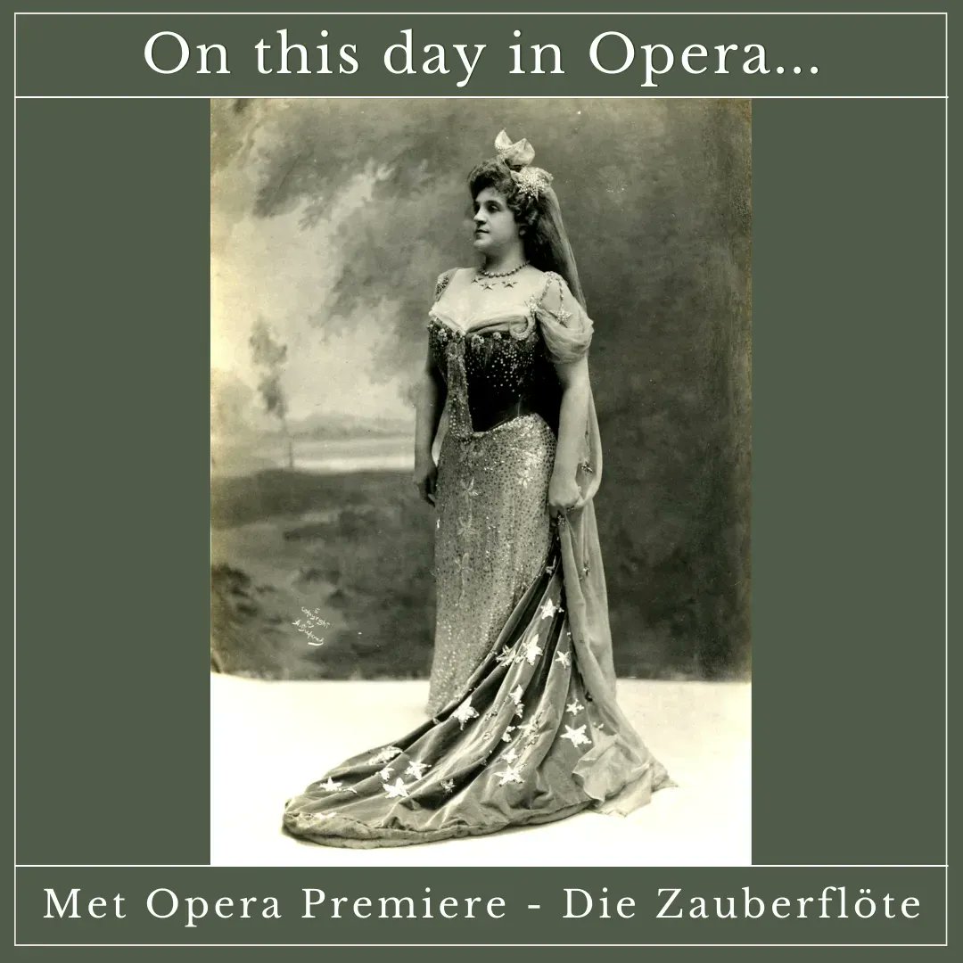 MetOperaGuild's tweet photo. Mozart's Die Zauberflöte made its Met Opera debut #OTD in 1900, starring Marcella Sembrich in the iconic role of The Queen of the Night. Simon McBurney's new production of this perennial favorite opera comes to the Met stage this May! #TodayInOpera
Photo: Met Opera Archives https://t.co/fN4aphFHDl