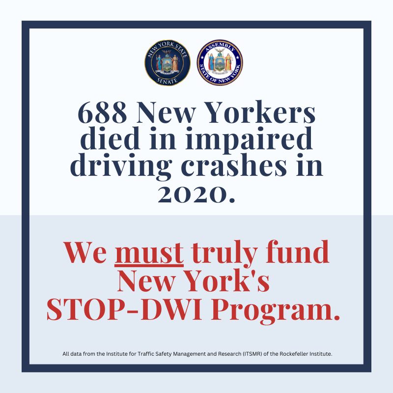 DonnaLupardo's tweet photo. 67% of highway fatalities in 2020 were related to driver impairment. @STOPDWINewYork helps keeps our roads safe, but lacks the funding to meet this growing need.

@SenKennedy &amp; I are pushing to #FundSTOPDWI in the final State budget. 

https://t.co/wsJuhcLyMw https://t.co/Qbimhv6lns
